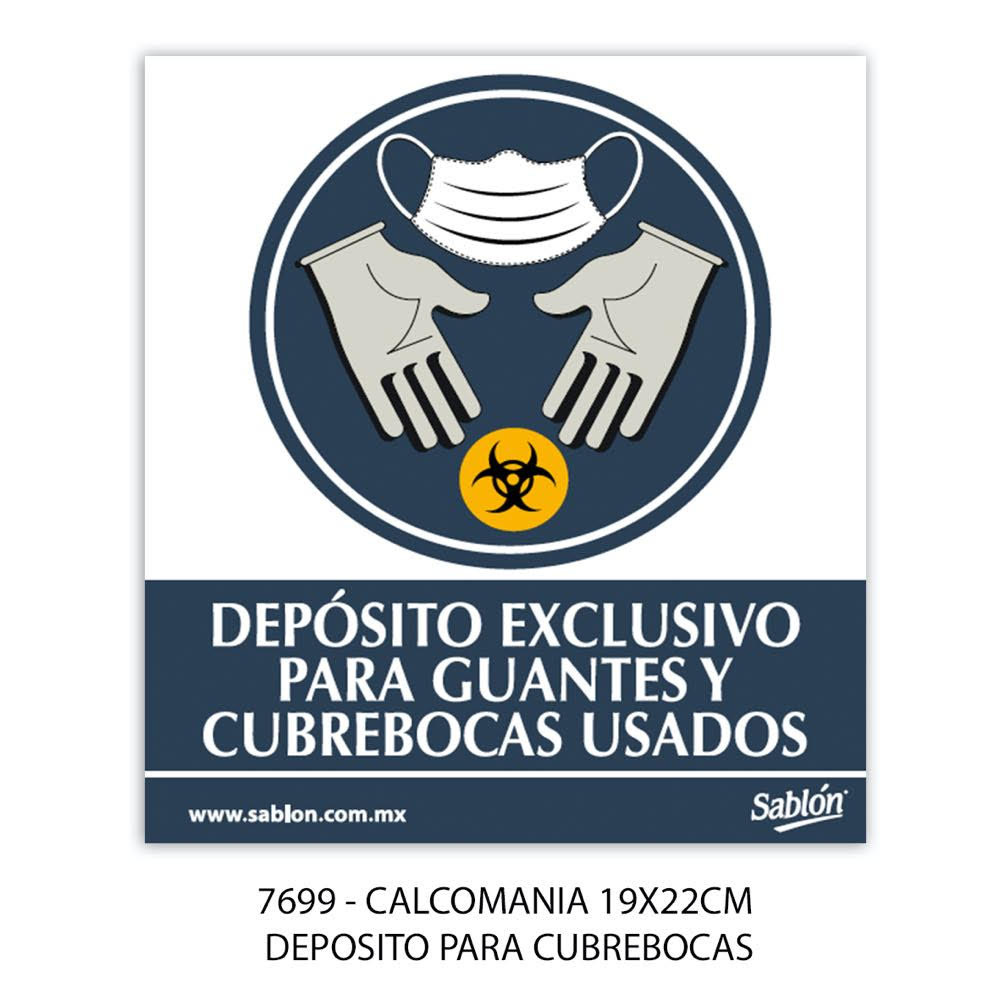 ETIQUETA DEPOSITO EXCLUSIVO PARA GUANTES Y CUBREBOCAS 7699